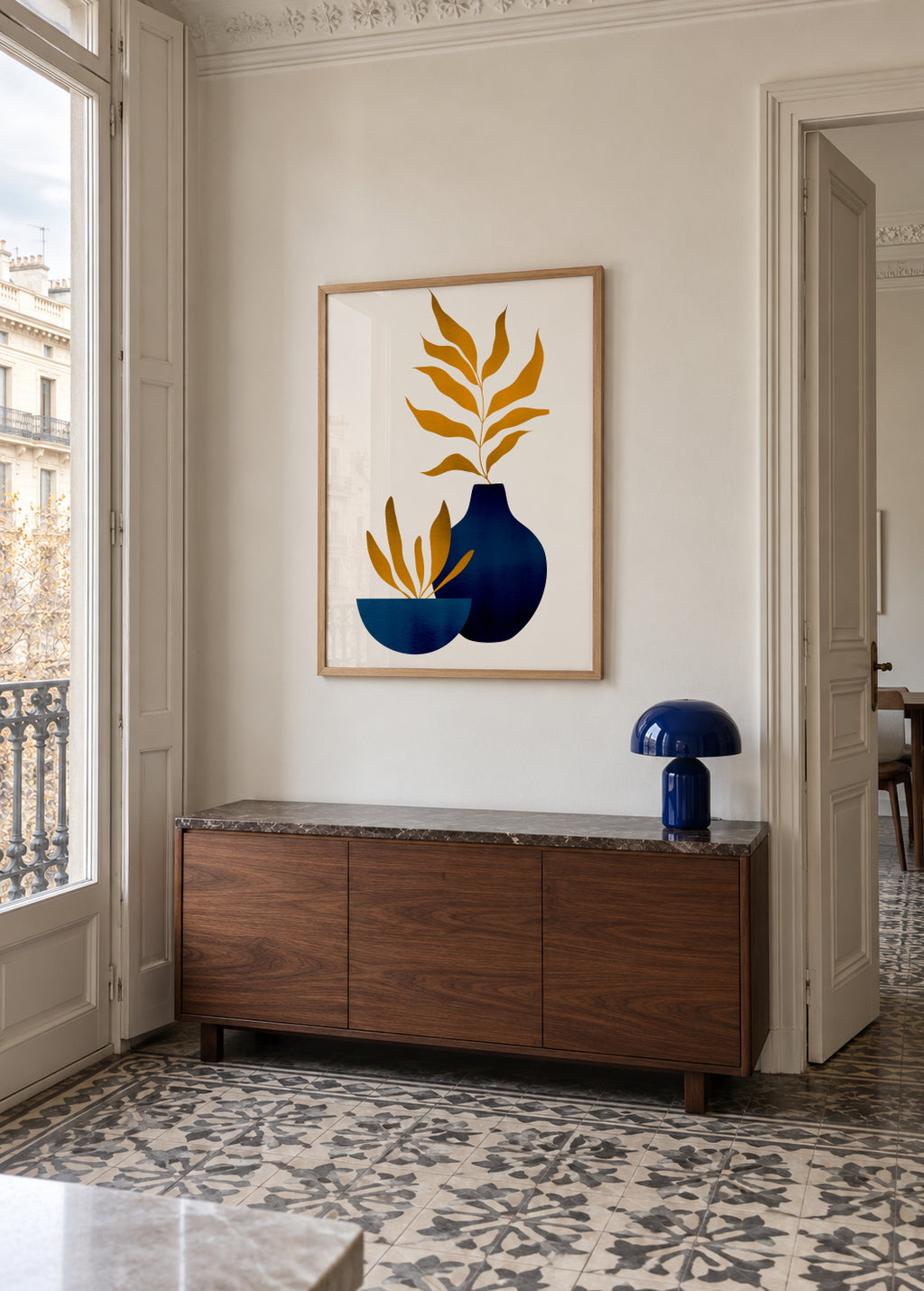 Autumn Flowers _ Y - Framed poster in an interior