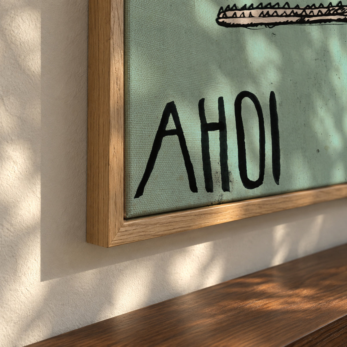 Ahoi Whale - Framed canvas detail