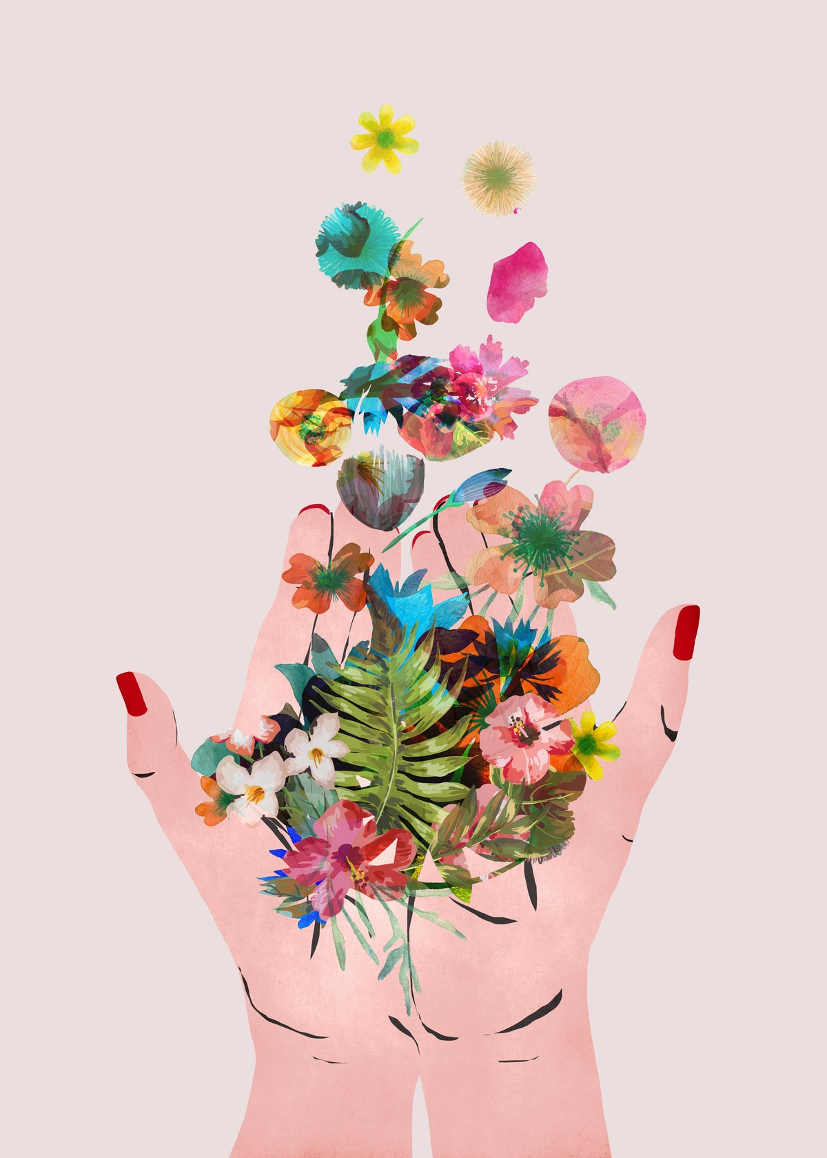 Fridas hands white - Unframed art print