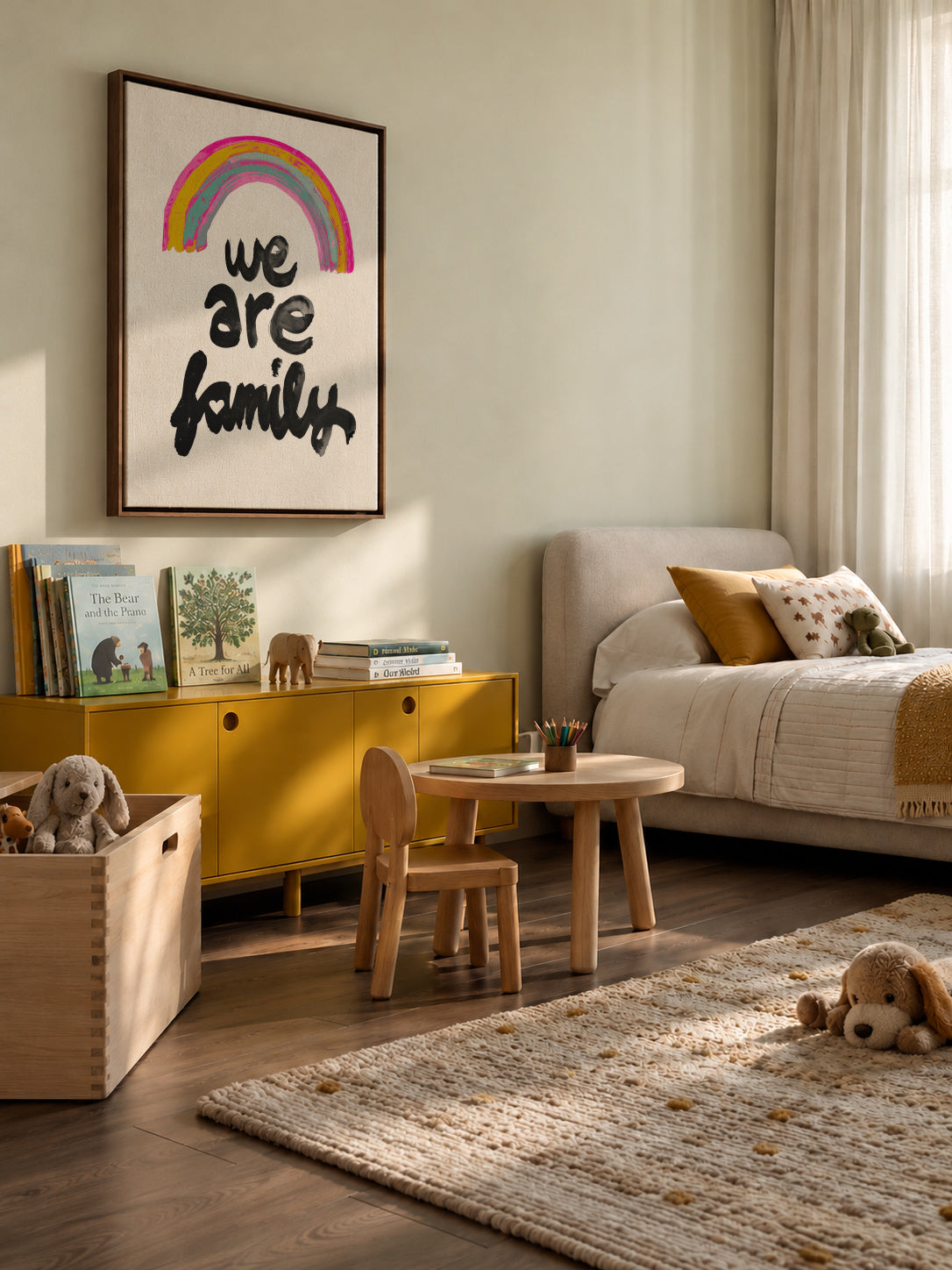We are family - Framed canvas in an interior