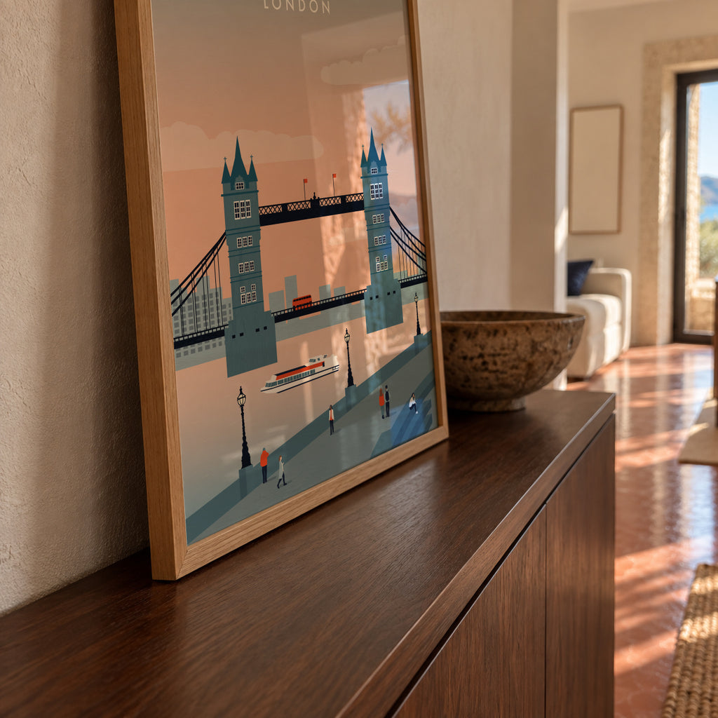 London - Framed poster in an interior