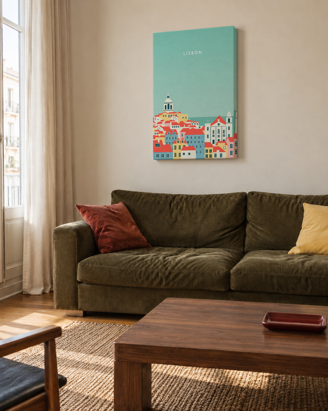 Lisbon - Unframed canvas in an interior