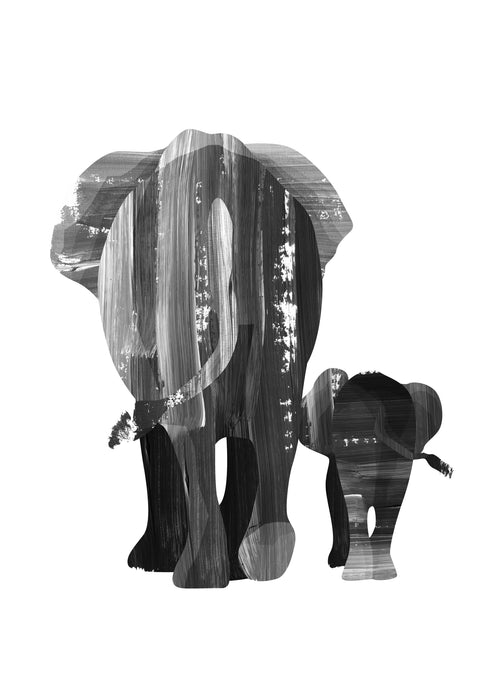 A walk together (black and white) - Unframed art print