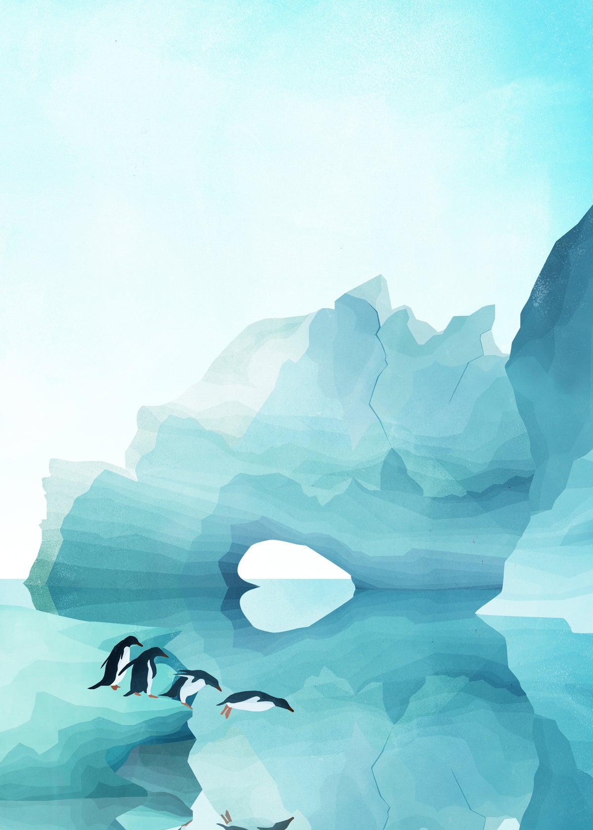 Penguins by Day - Unframed art print