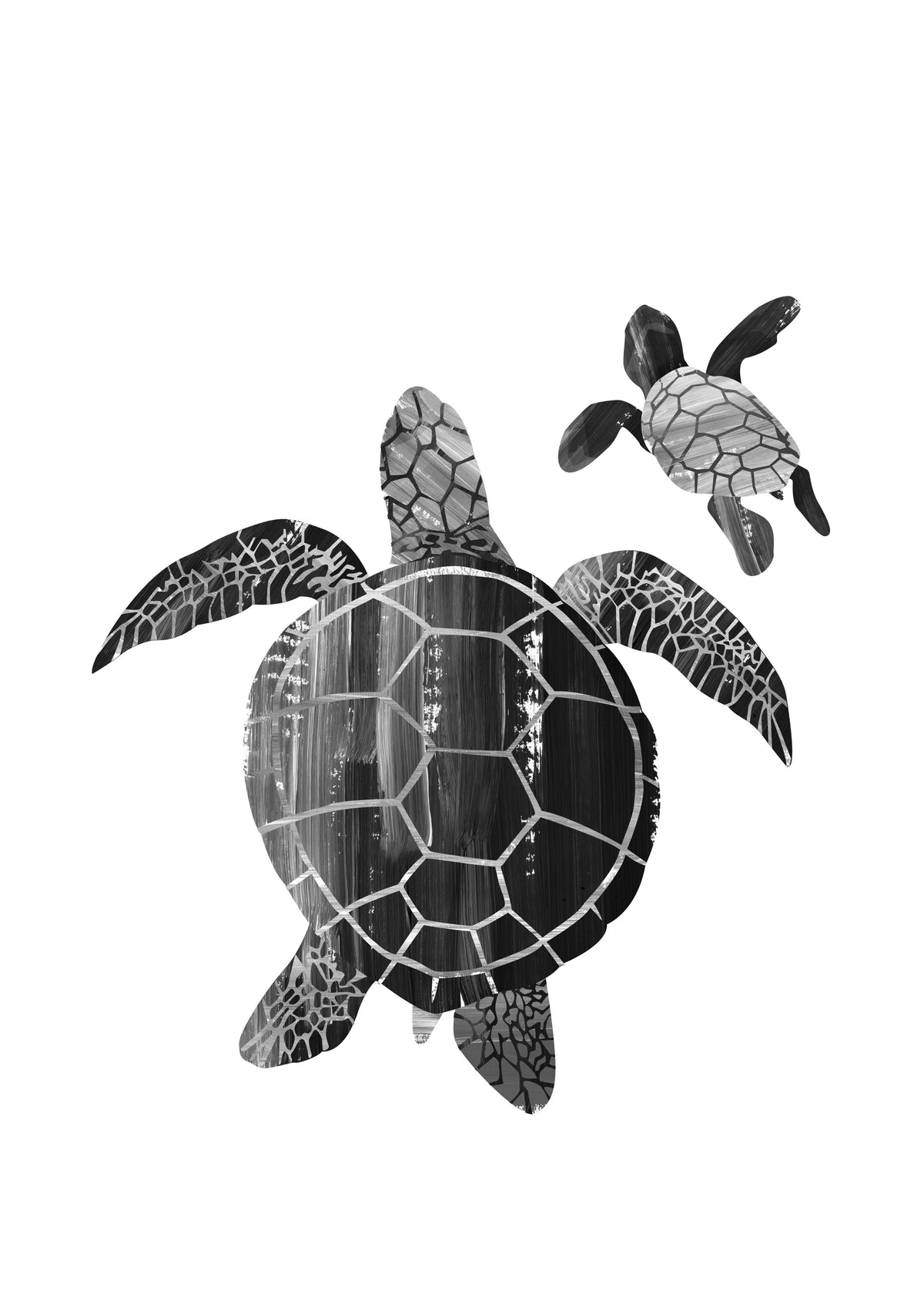 Shielded love (Black and white) - Unframed art print