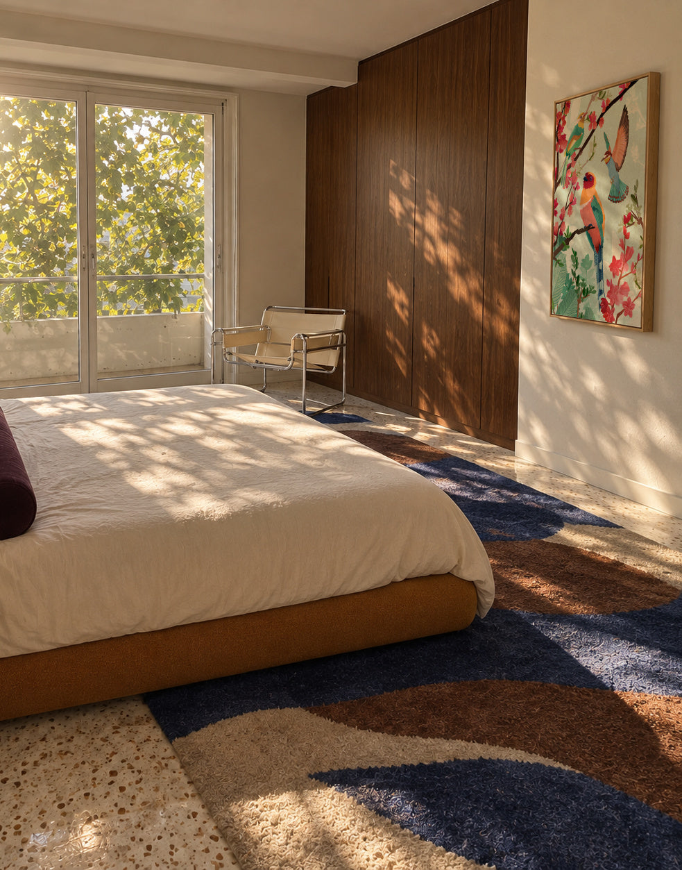 Birds of summer - Framed canvas in an interior