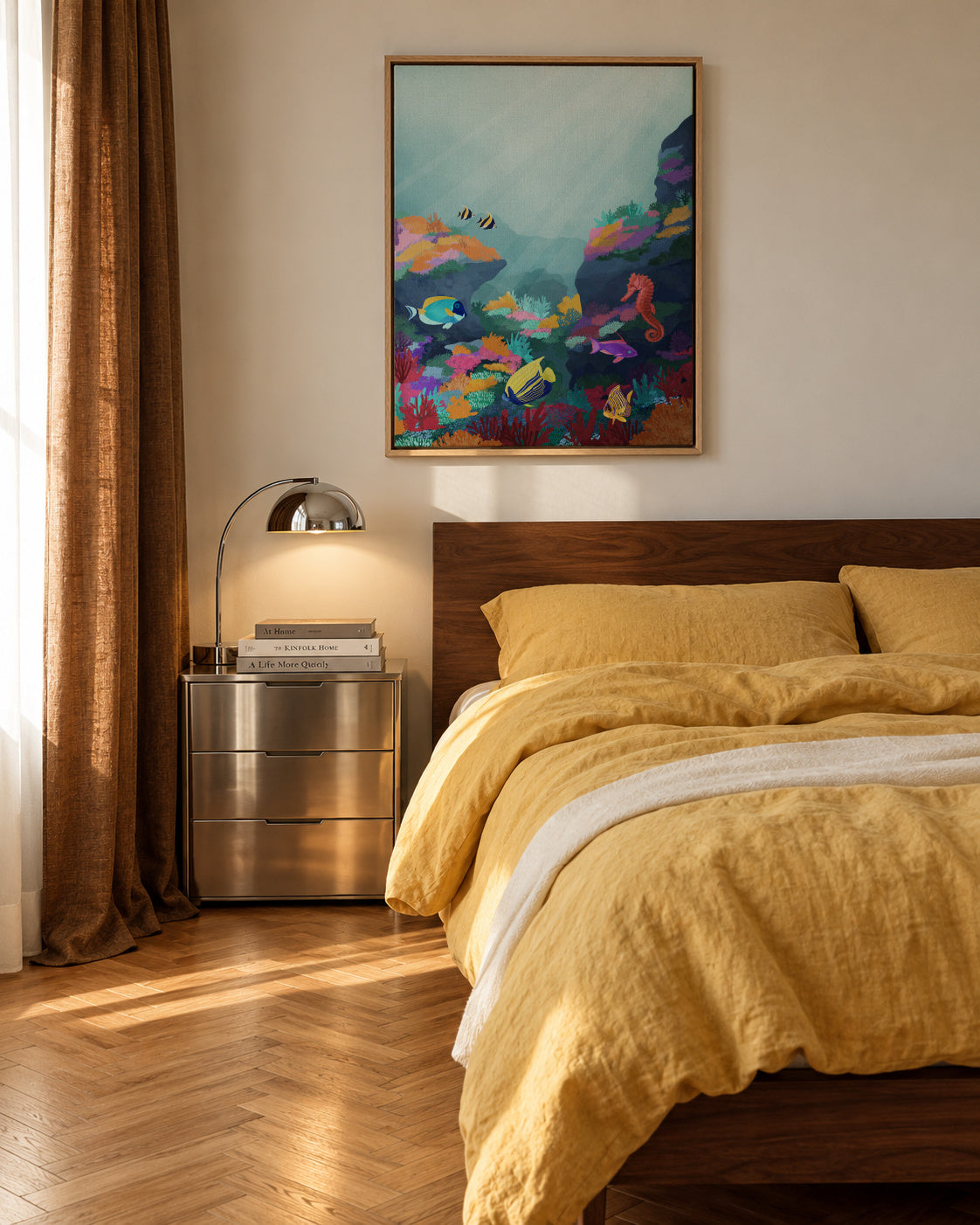 Beyond the waves - Framed canvas in an interior