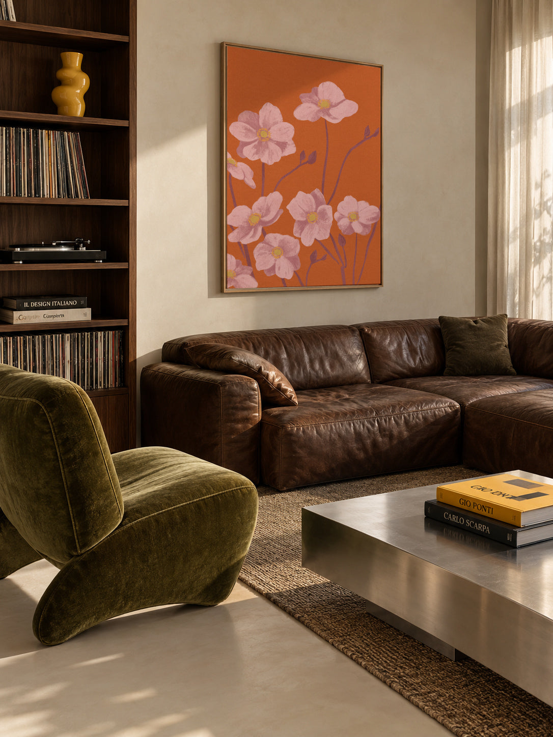 Anemone - Framed canvas in an interior
