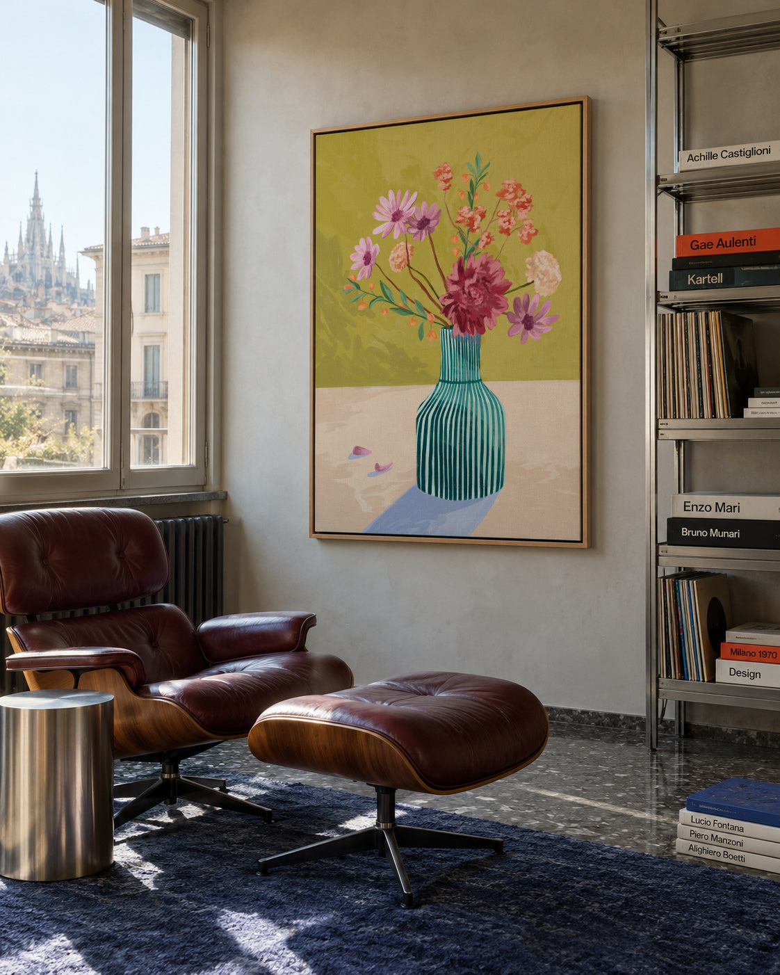 Wildflowers - Framed canvas in an interior