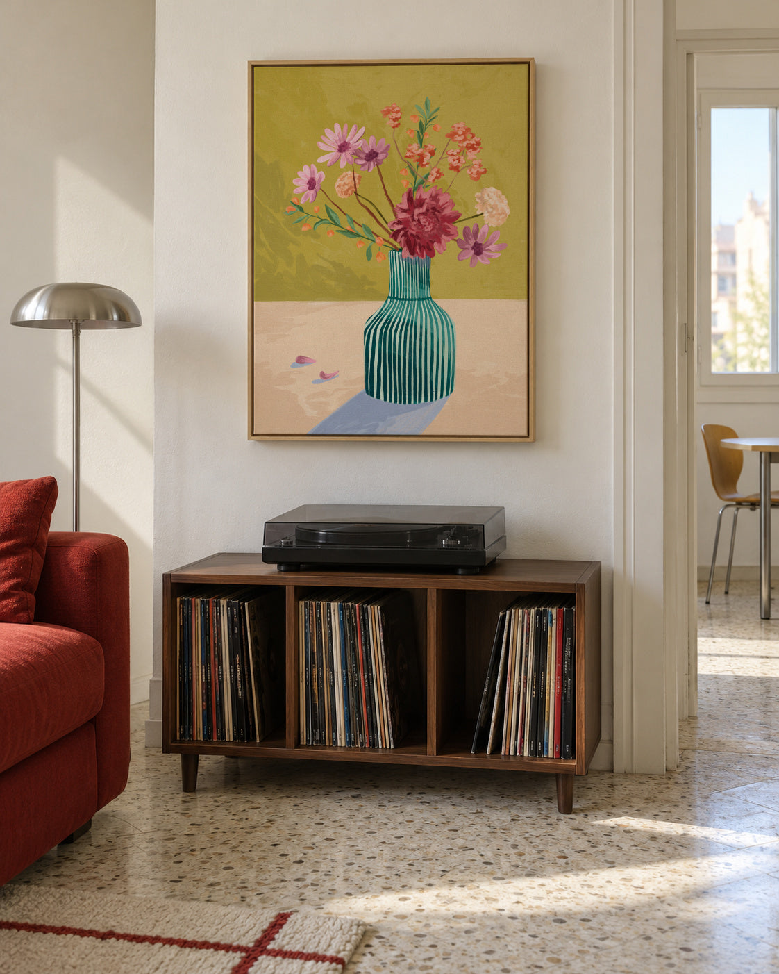 Wildflowers - Framed canvas in an interior