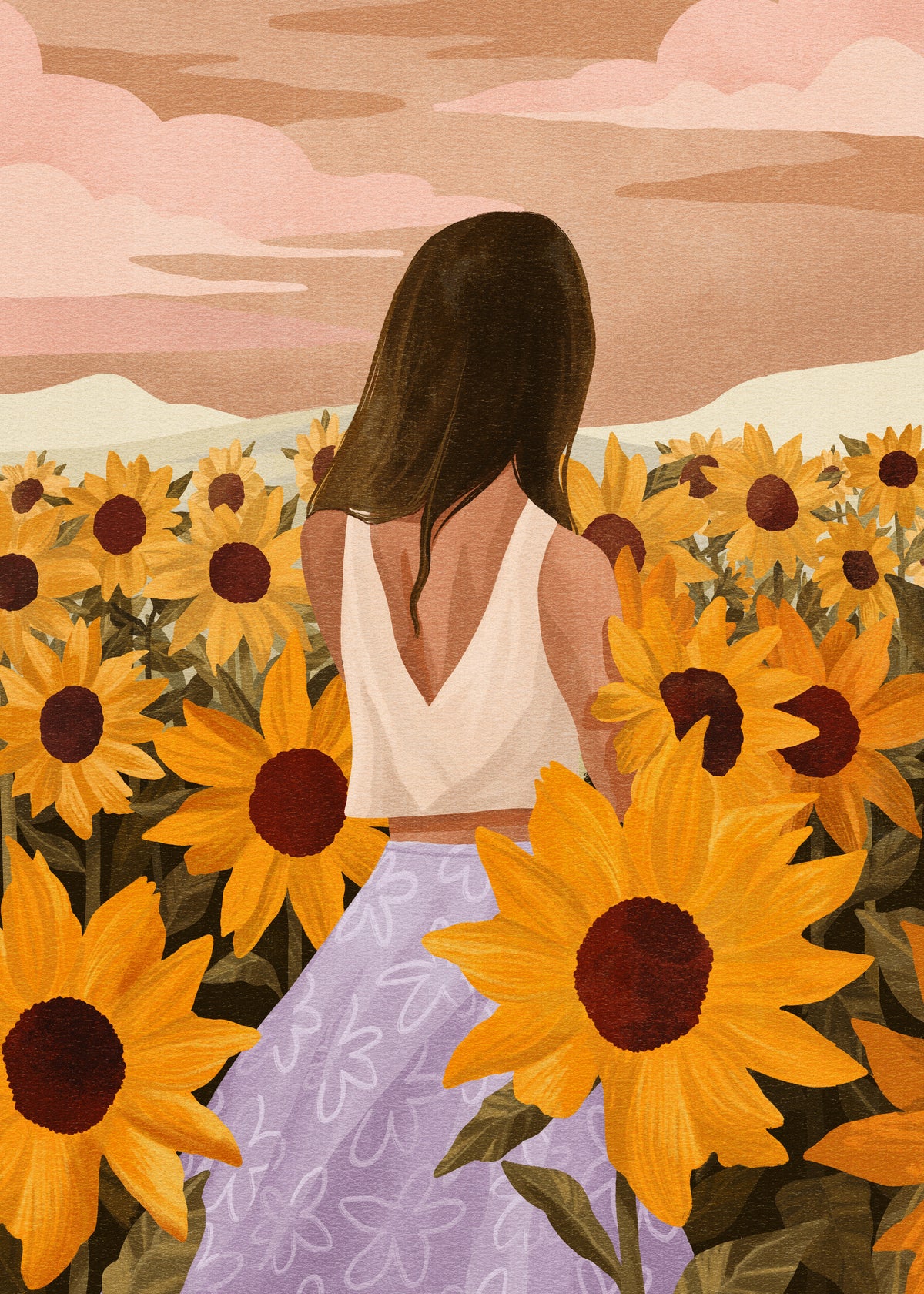 Sunflower Evenings - Unframed art print