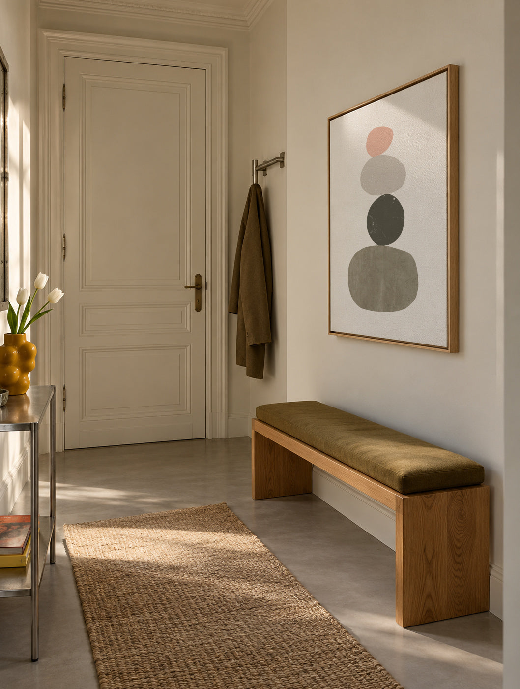 Pebbles N1 - Framed canvas in an interior