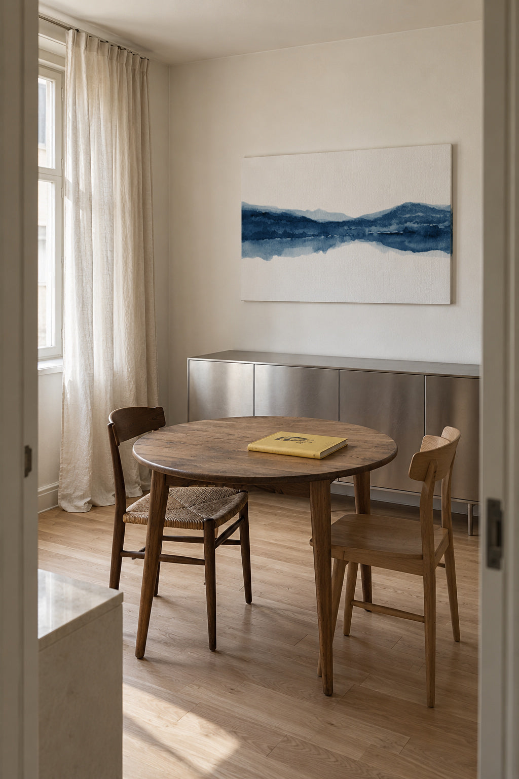Watercolor landscape N1 - Unframed canvas in an interior