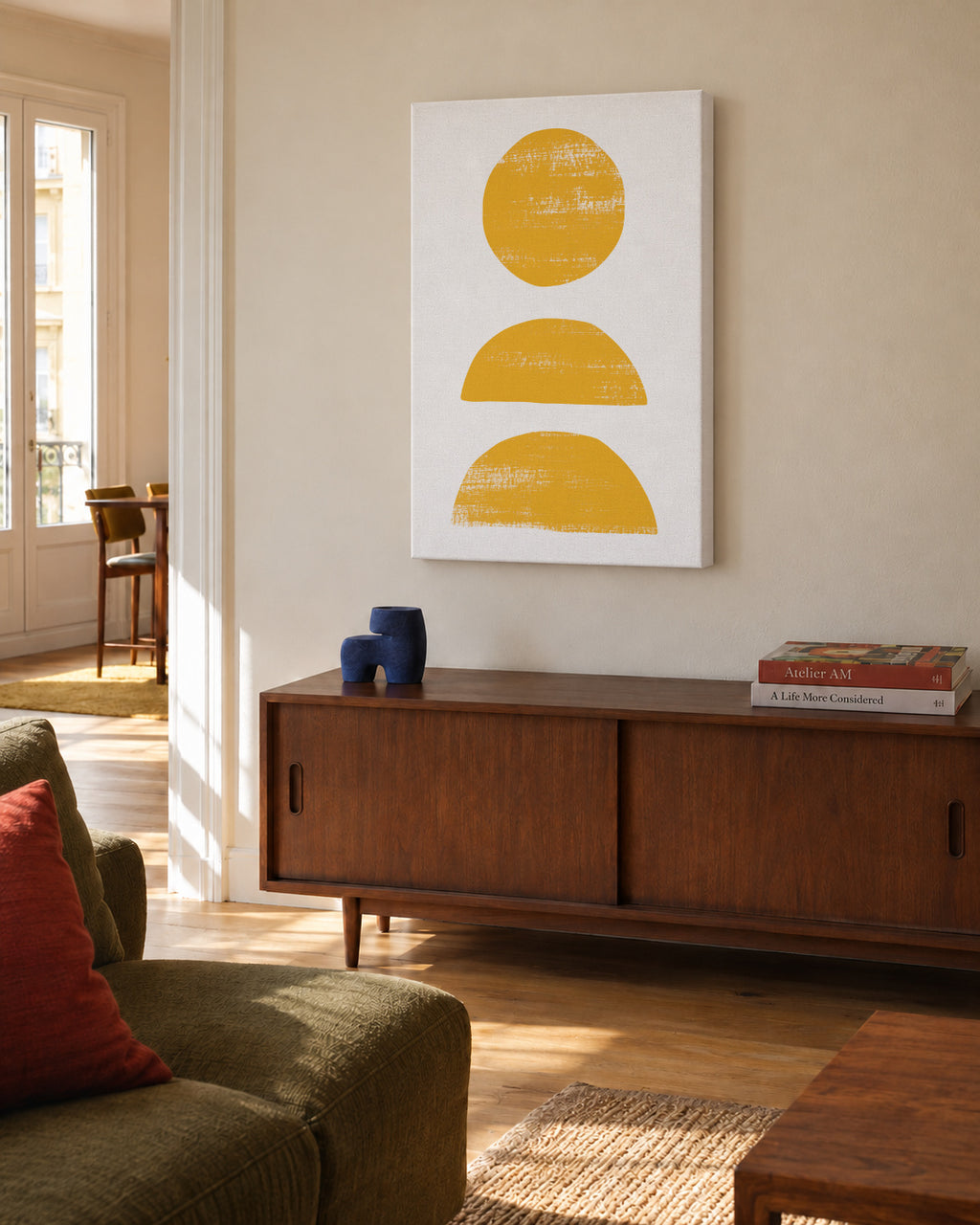 Abstract N11 - Unframed canvas in an interior