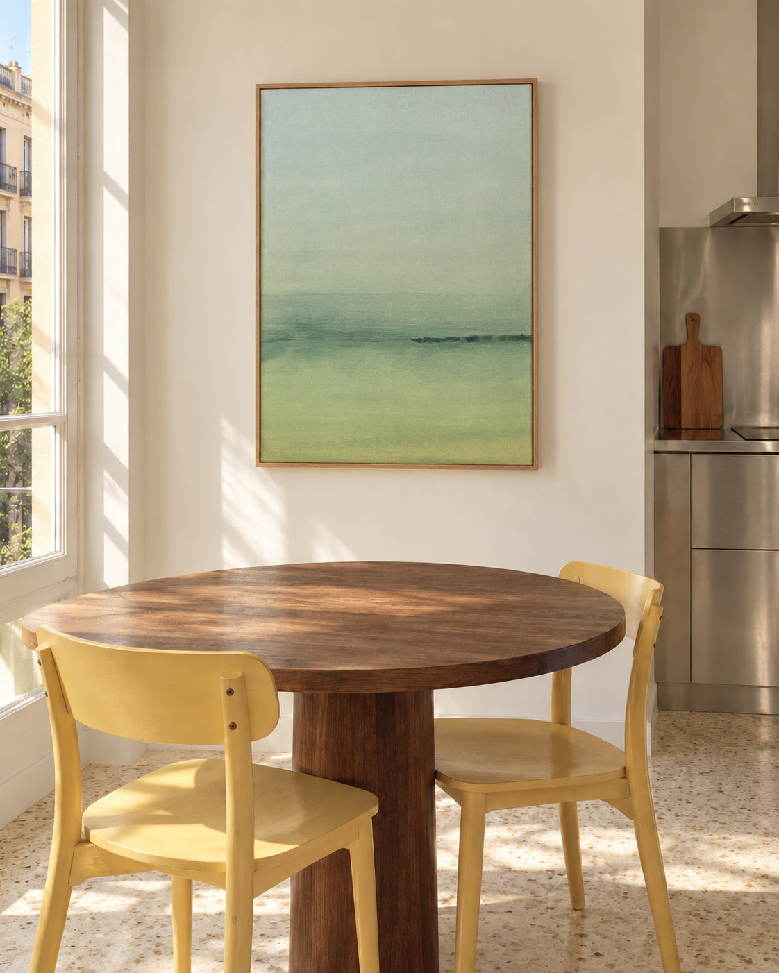 Watercolor Landscape N 5 - Framed canvas in an interior