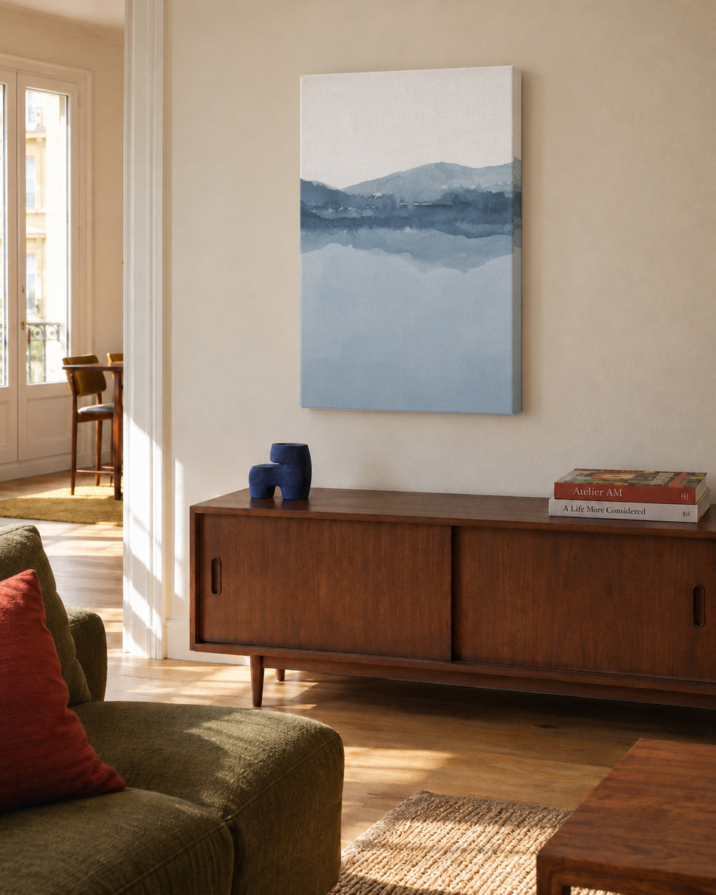 Watercolor Landscape N 12 - Unframed canvas in an interior
