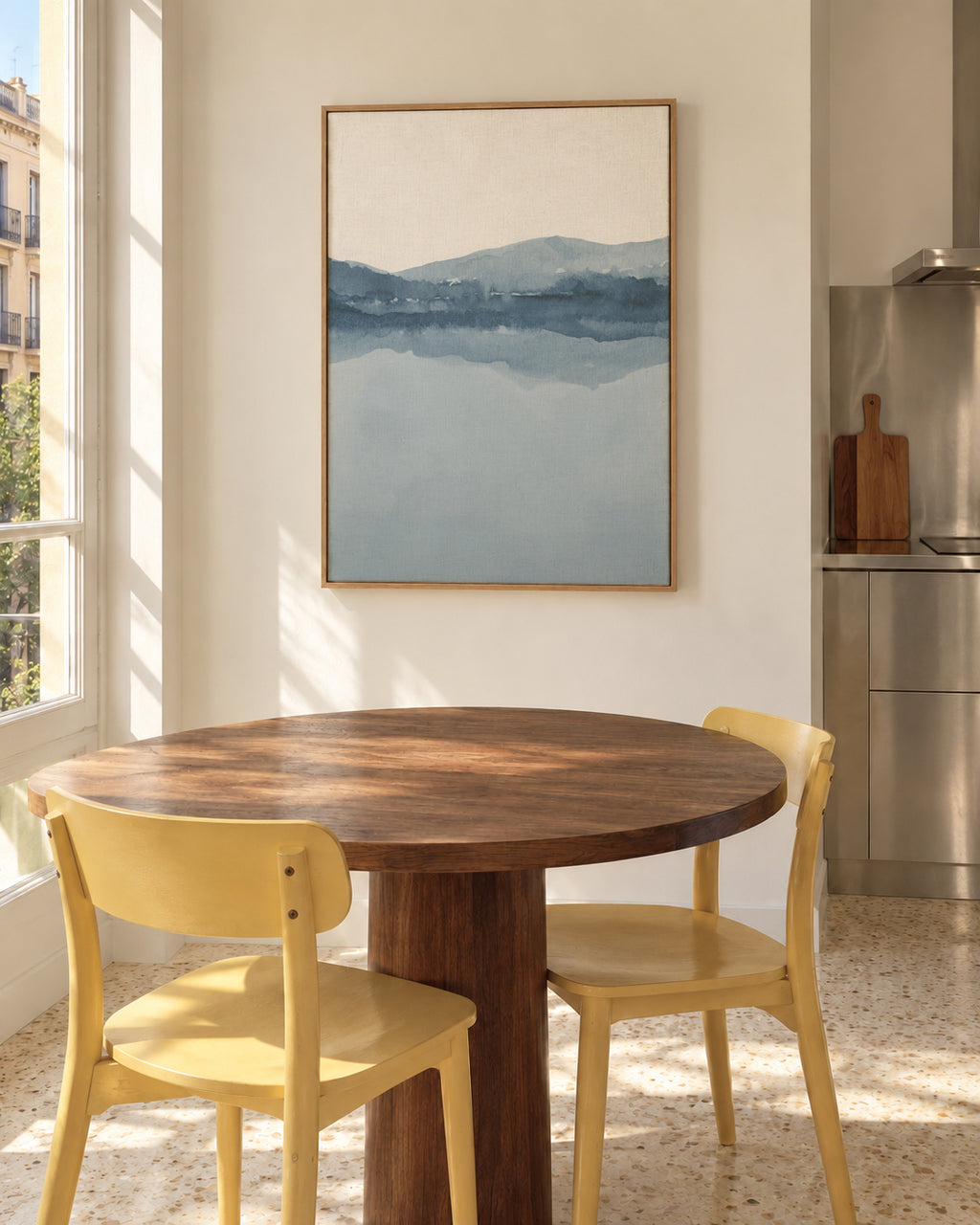 Watercolor Landscape N 12 - Framed canvas in an interior