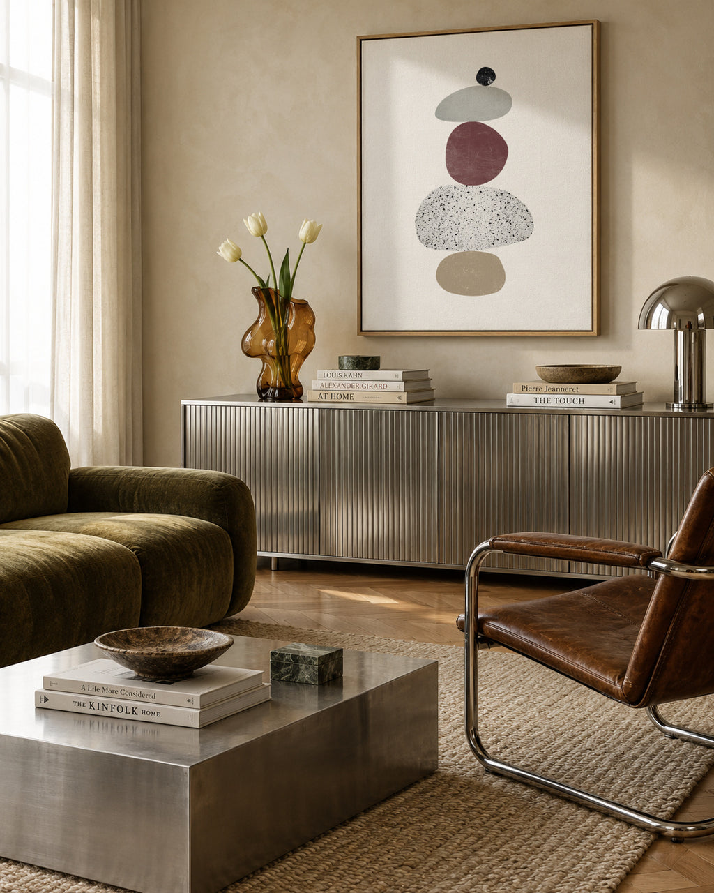 Pebbles N 6 - Framed canvas in an interior