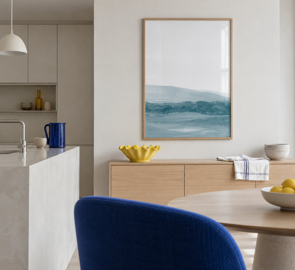 Watercolor Landscape N 21 - Framed poster in an interior