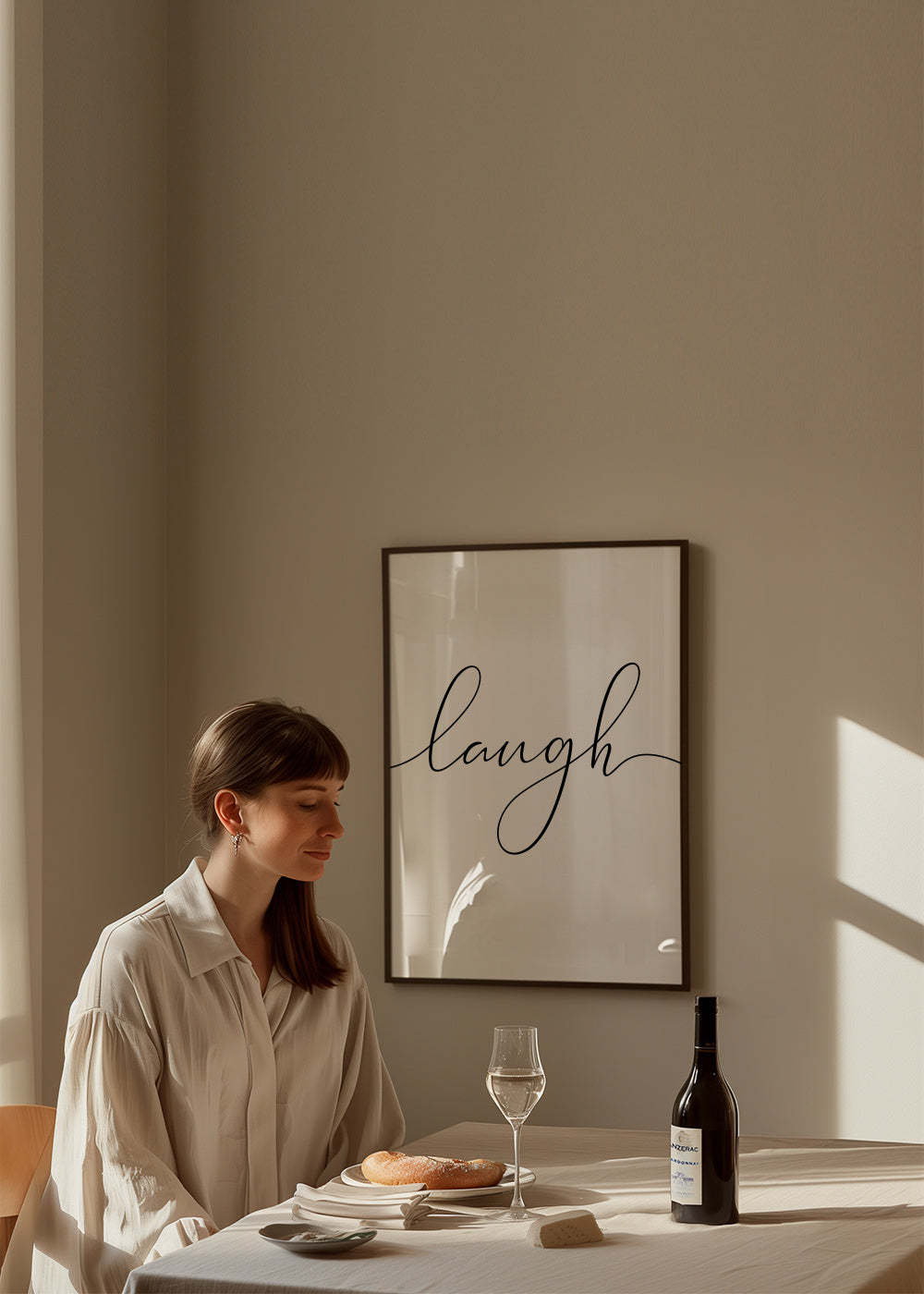 Laugh - Framed poster in an interior