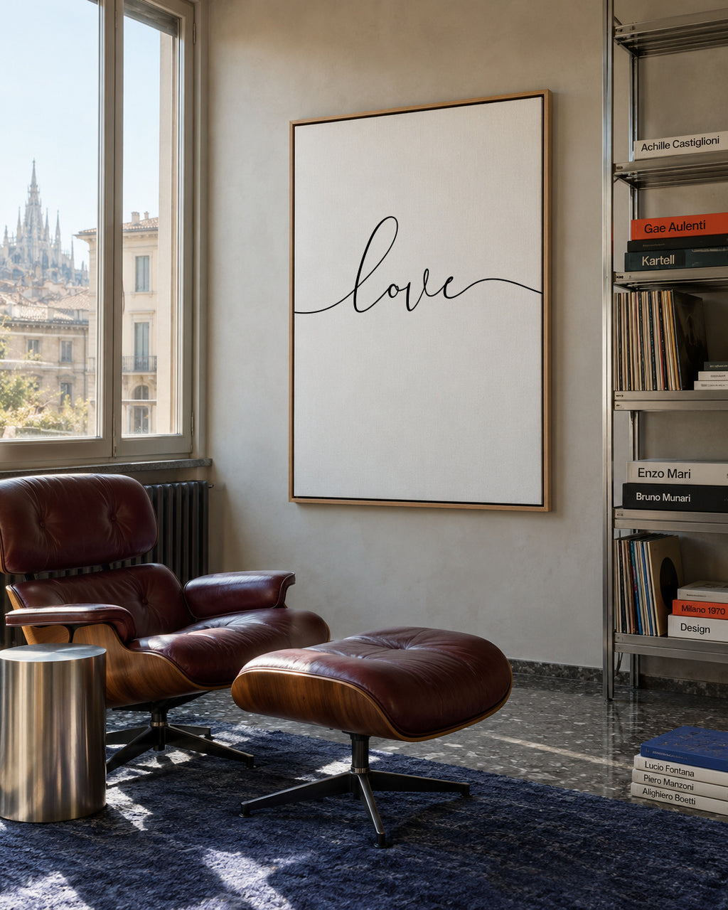 Love Lives Here 1/3 - Framed canvas in an interior