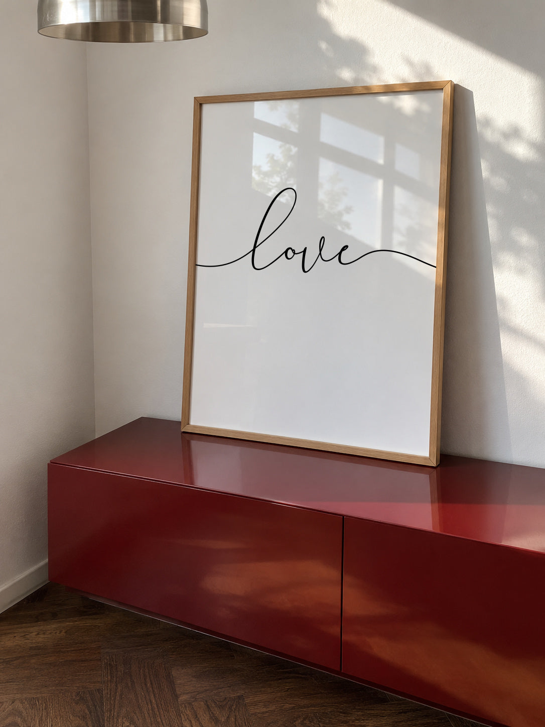Love Lives Here 1/3 - Framed poster in an interior