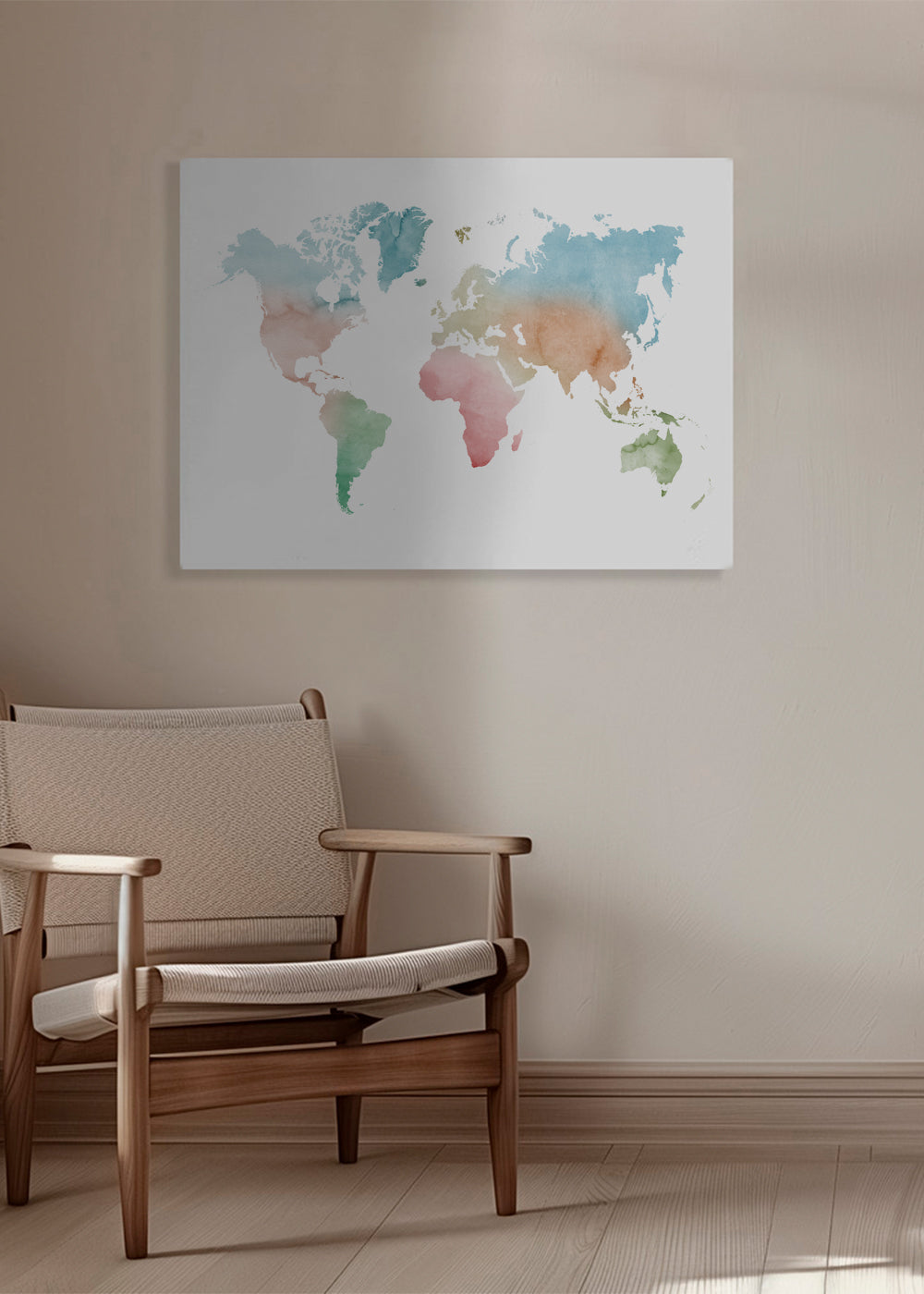 Watercolor World Map - Pastel colors