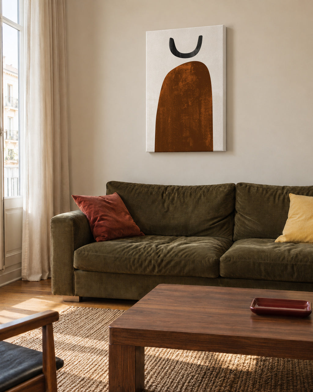 Abstract N 31 - Rusted - Unframed canvas in an interior