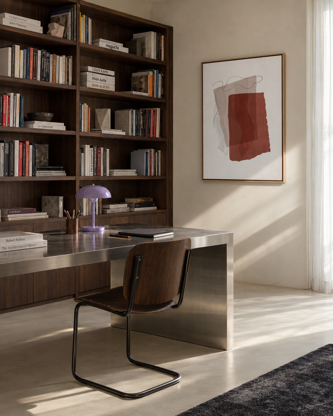 Abstract N 35 - Burnt Orange - Framed canvas in an interior