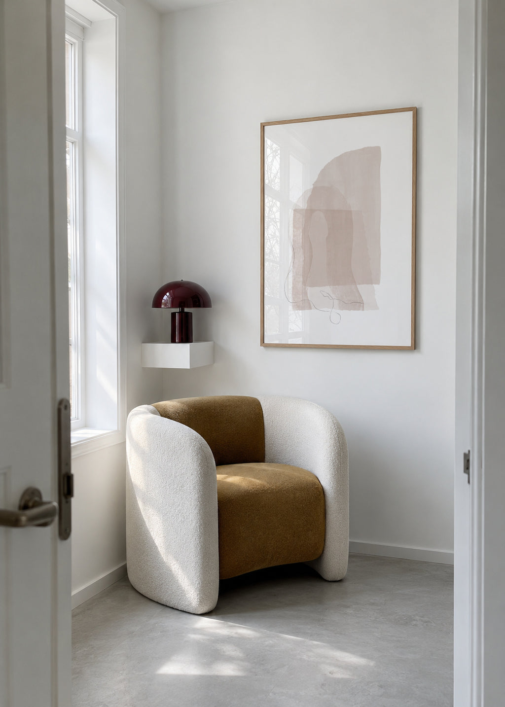 Abstract N 37 - Neutral Colors - Framed poster in an interior