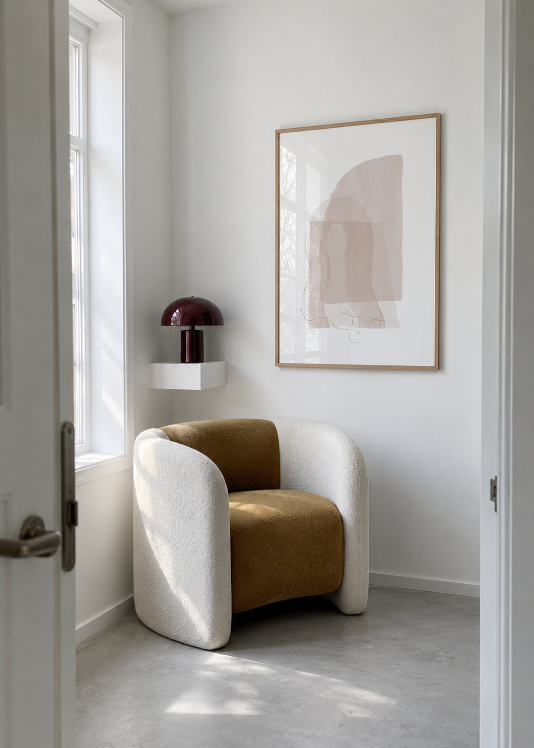 Abstract N 37 - Neutral Colors - Framed poster in an interior