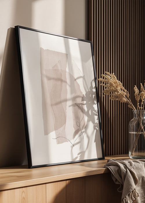 Abstract N 39 - Neutral Colors - Framed poster in an interior