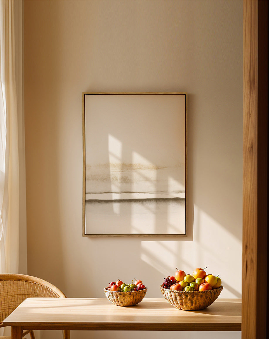 Watercolor Landscape N 37 - Framed canvas in an interior