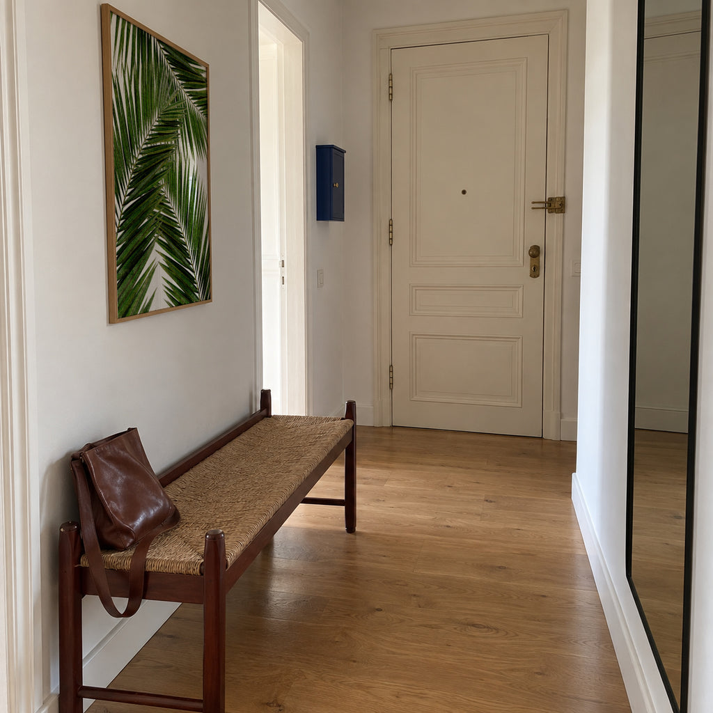 Palm Leaf III - Framed poster in an interior