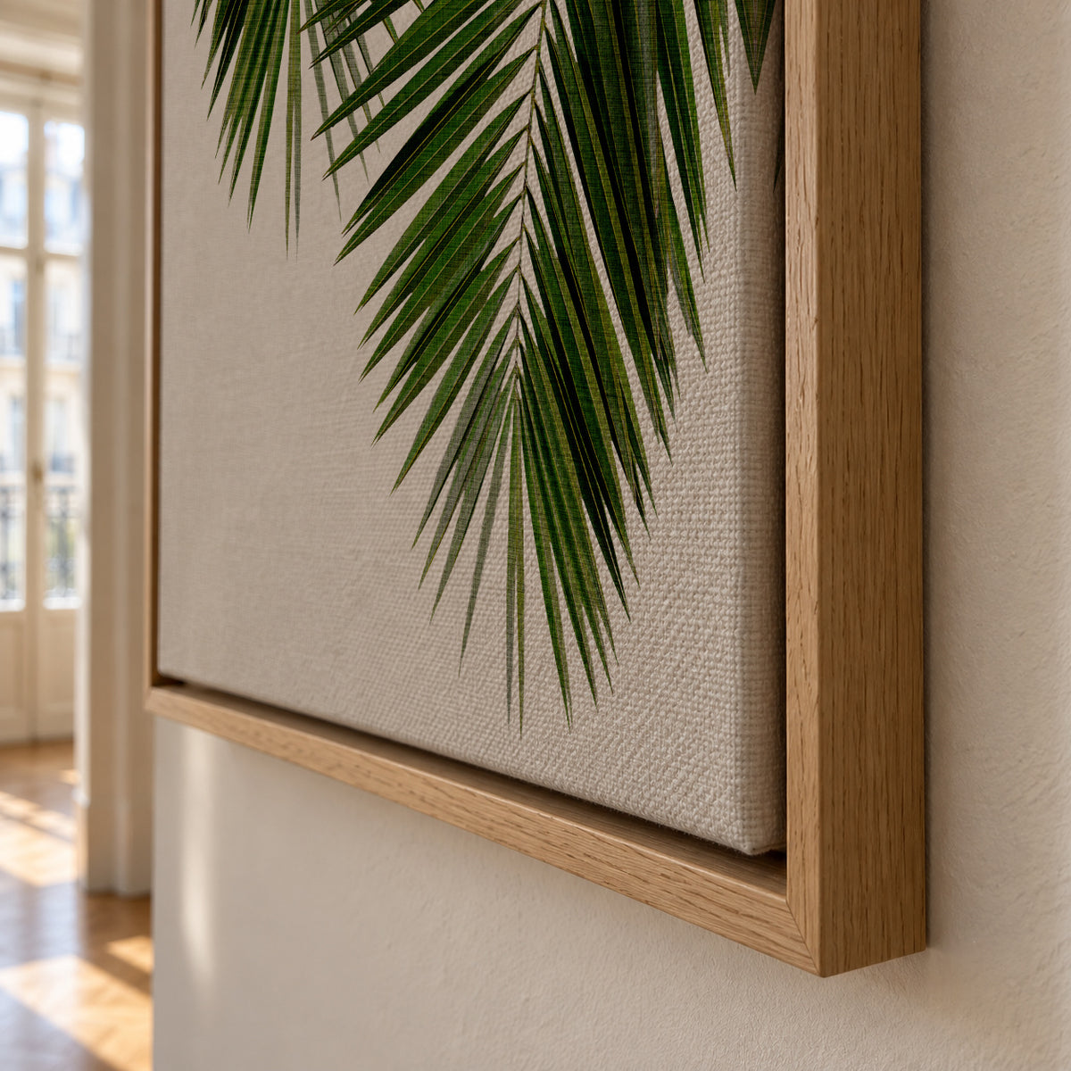 Palm Leaf II - Framed canvas detail