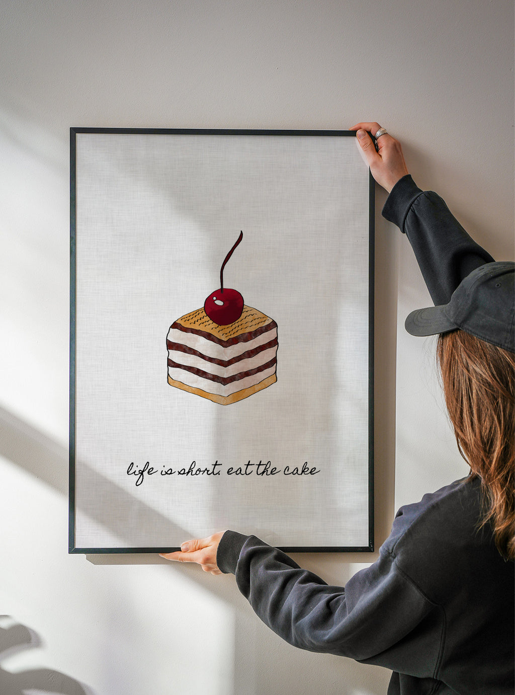 Life is short. Eat the cake - Framed poster detail