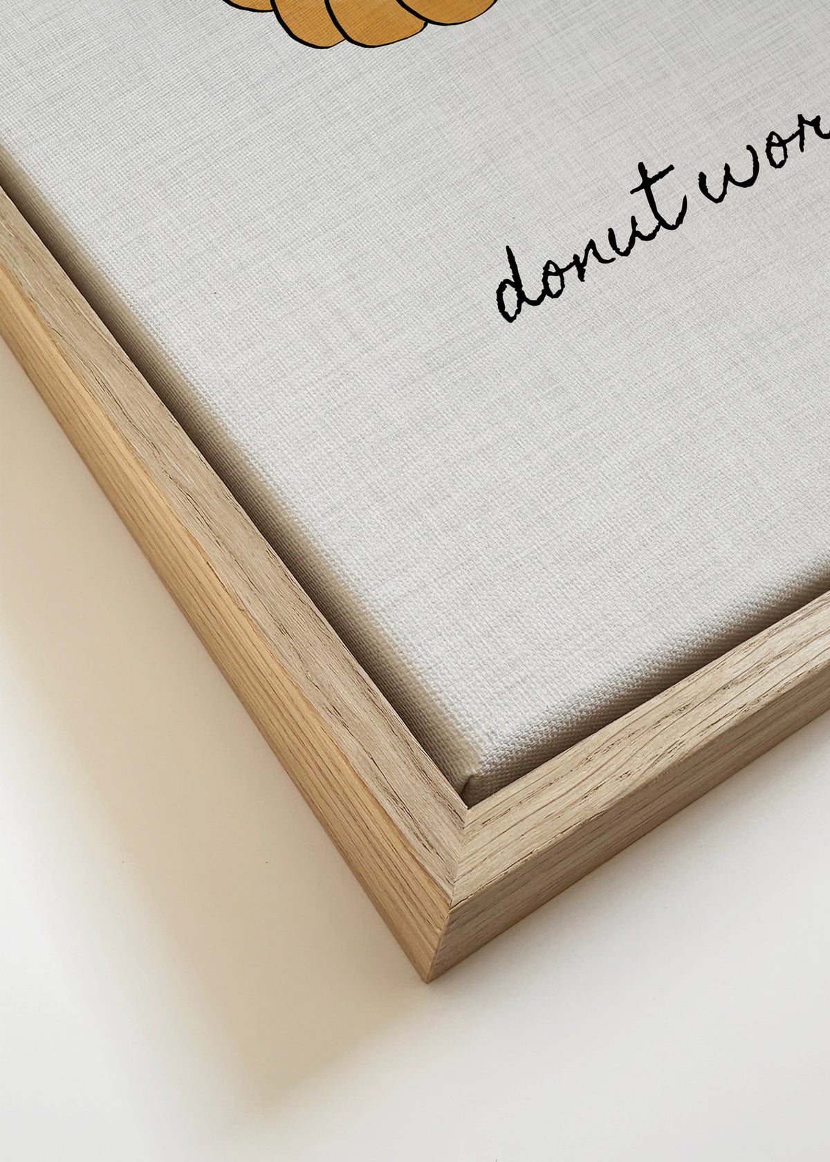 Donut worry. Be happy - Framed canvas detail