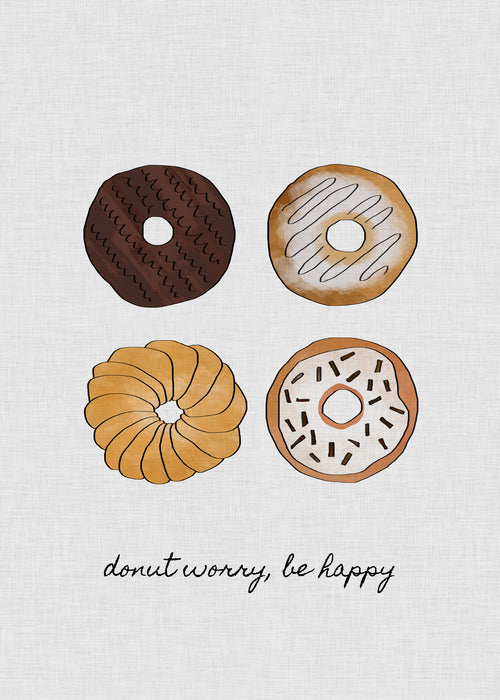 Donut worry. Be happy - Unframed art print