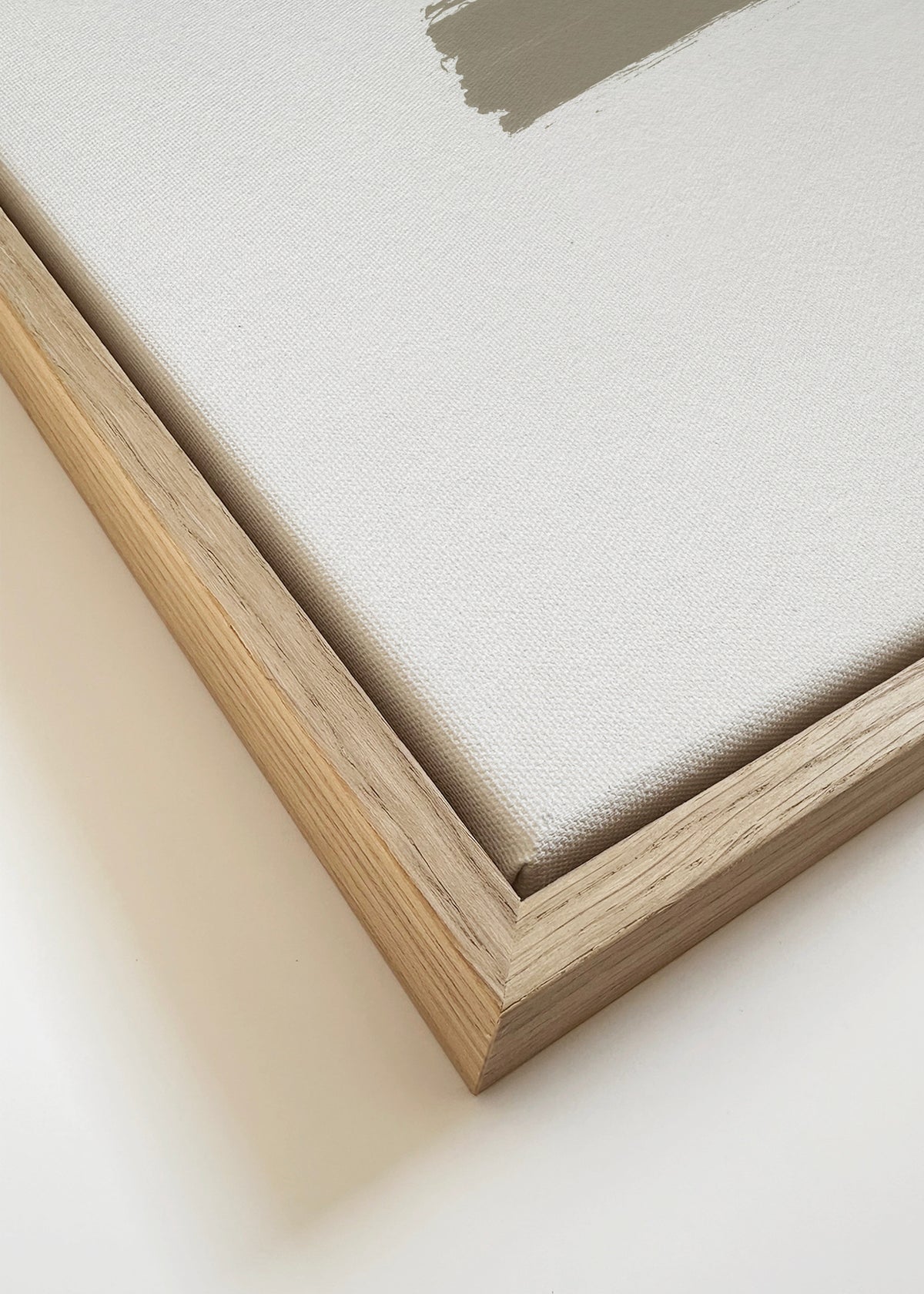 Blue & taupe stripes - Framed canvas detail