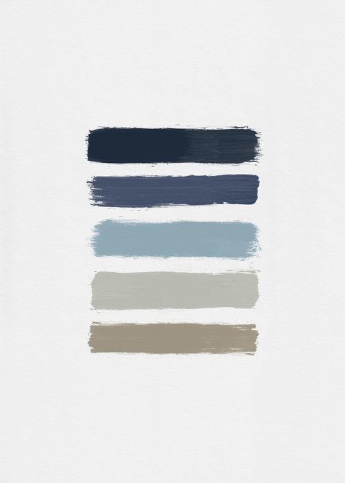 Blue & taupe stripes - Unframed art print