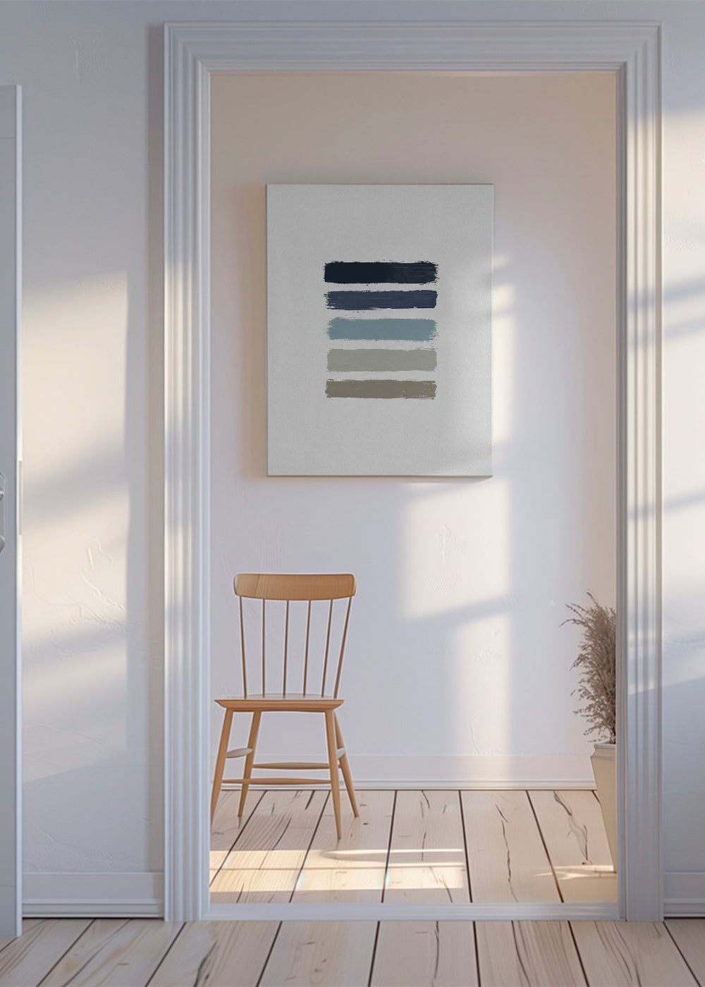 Blue & taupe stripes