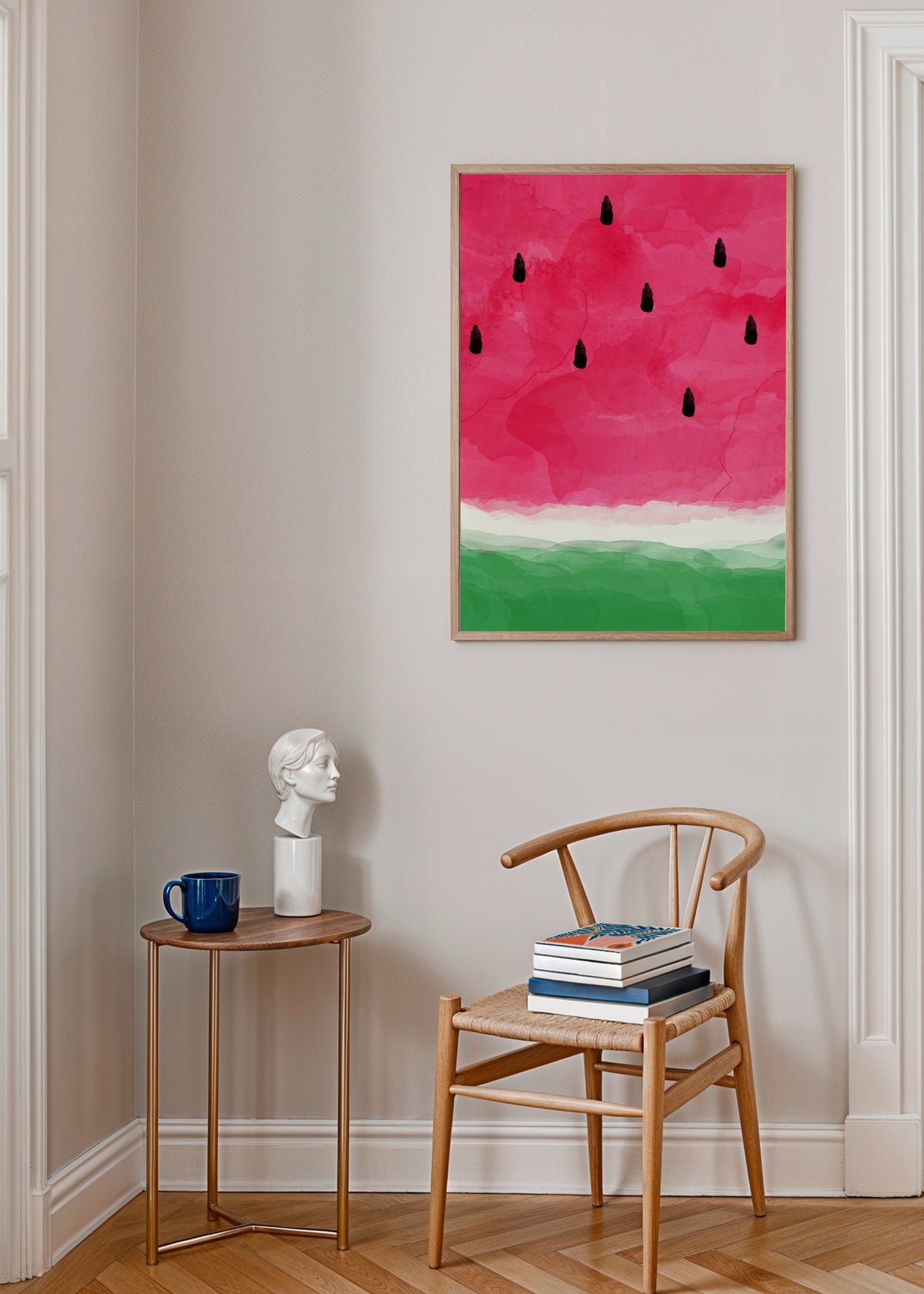 Watermelon abstract - Framed poster in an interior