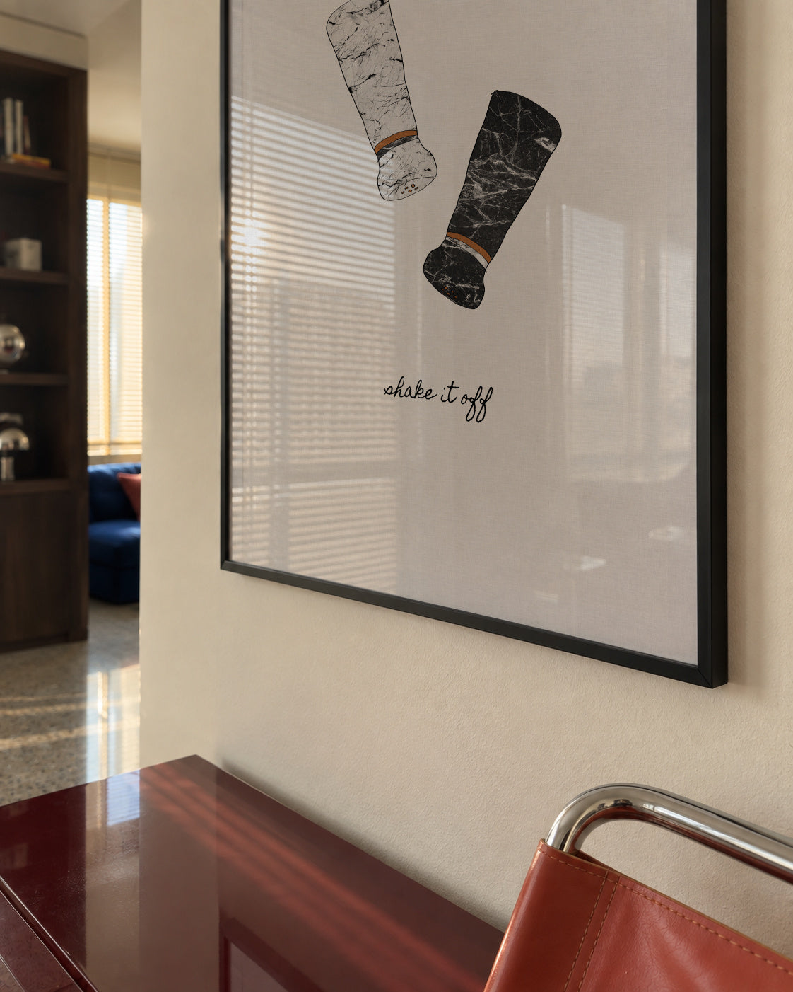 Shake it off - Framed poster in an interior