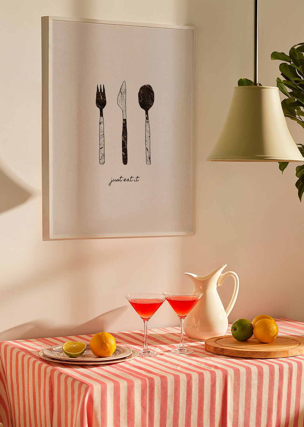 Just eat it - Framed poster in an interior