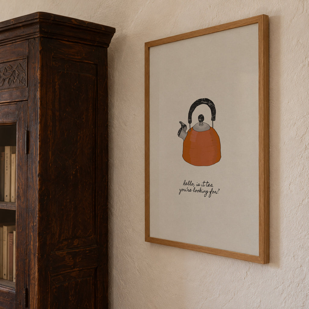 Hello is it tea - Framed poster detail