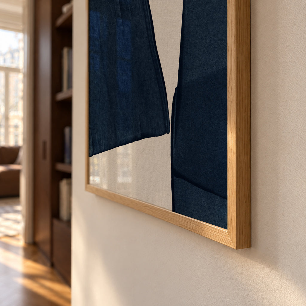 Minimalist Painting Blue III - Framed poster detail