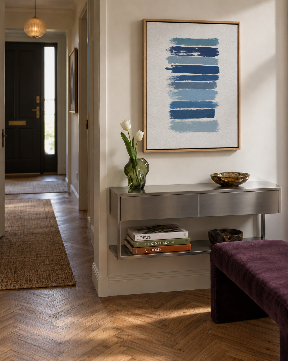 Ombre Blue - Framed canvas in an interior