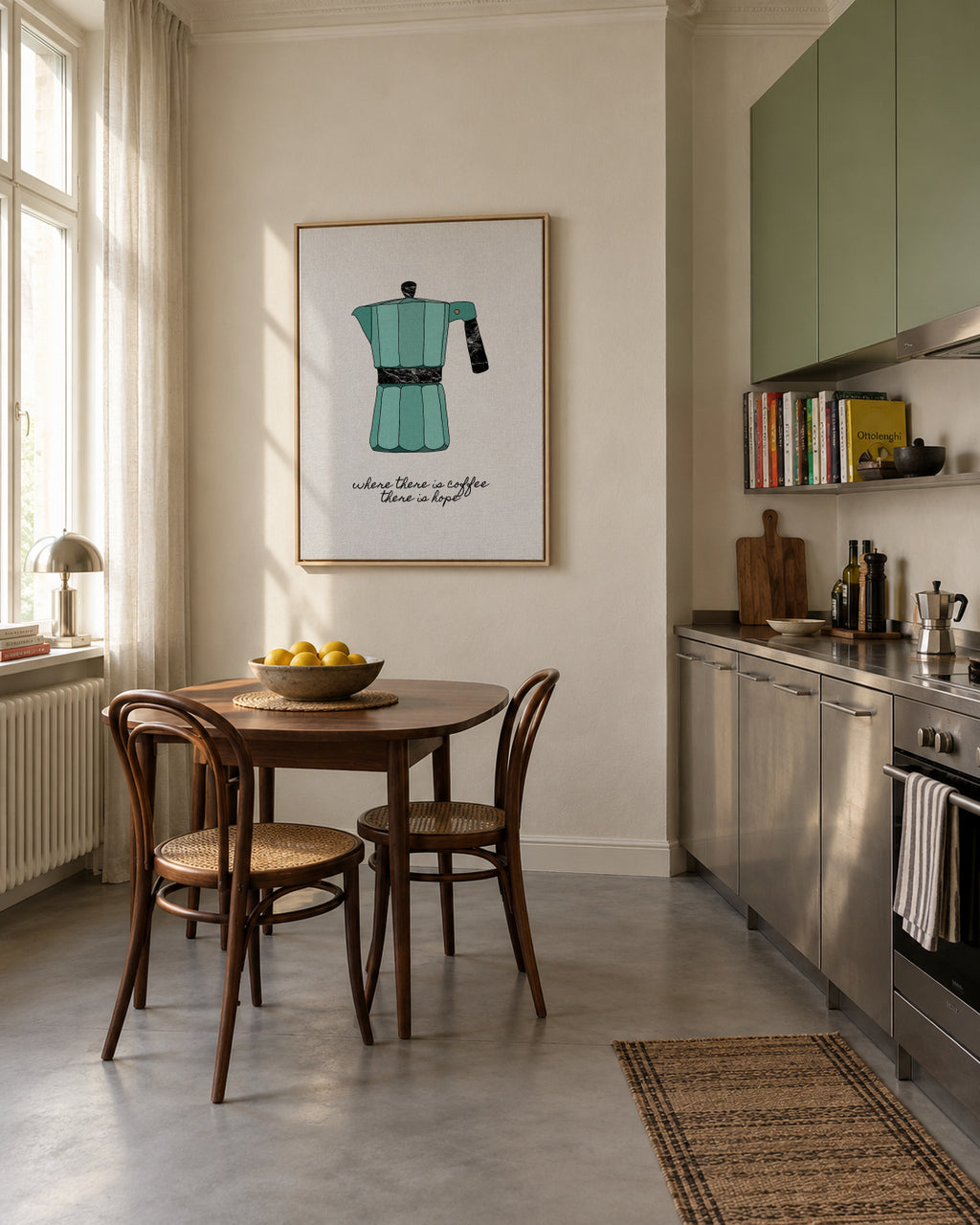 Where There is Coffee - Framed canvas in an interior