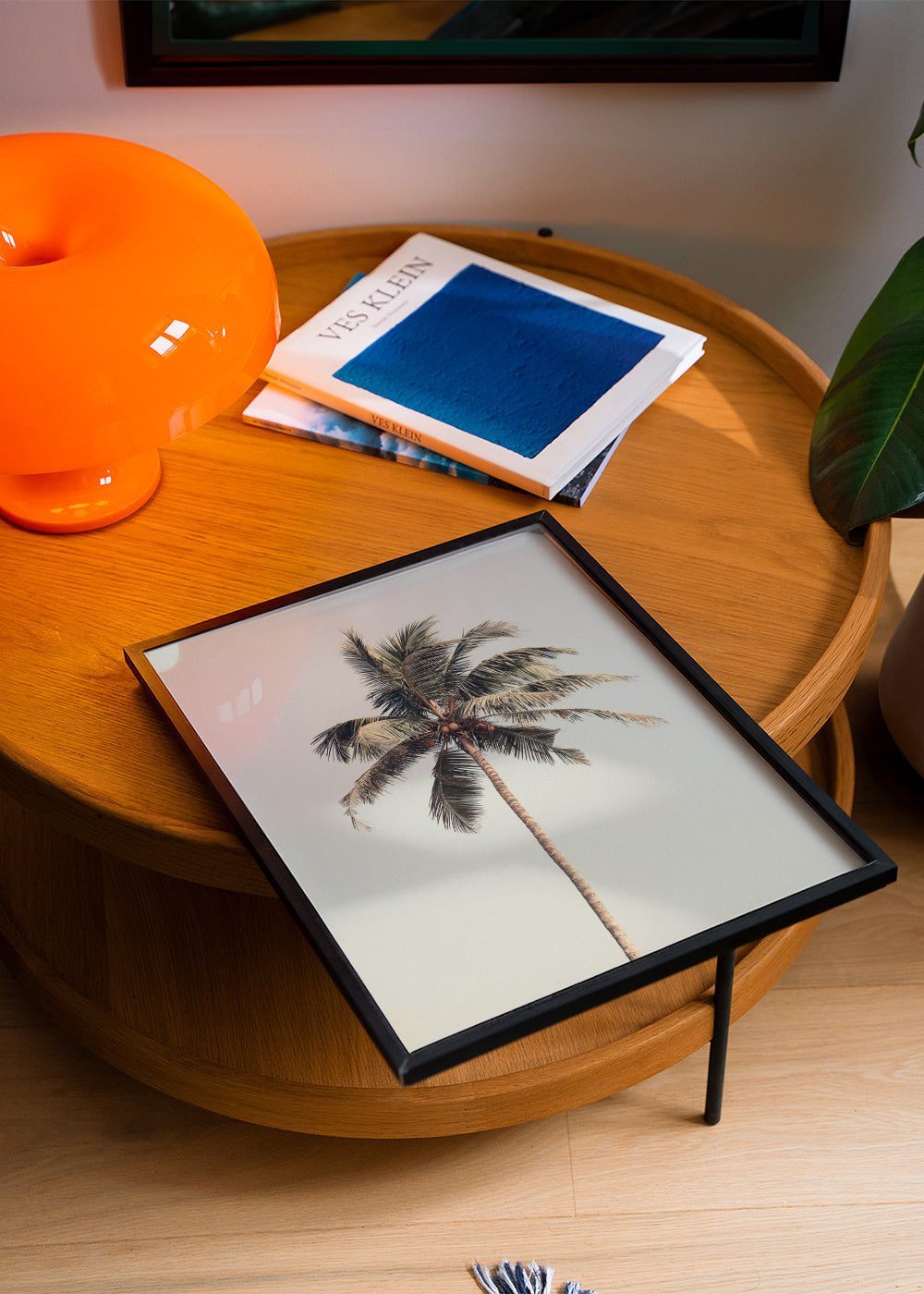 Palm tree by the beach - Framed poster in an interior