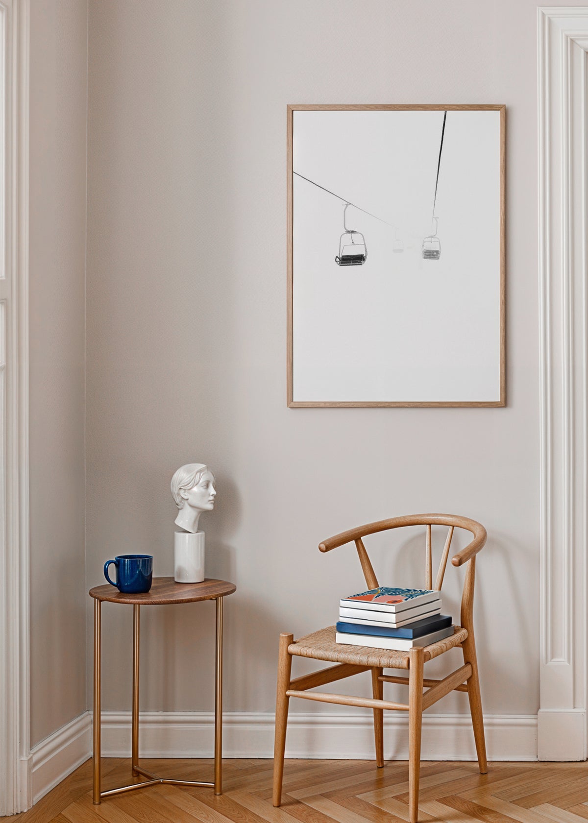 Foggy - Framed poster in an interior